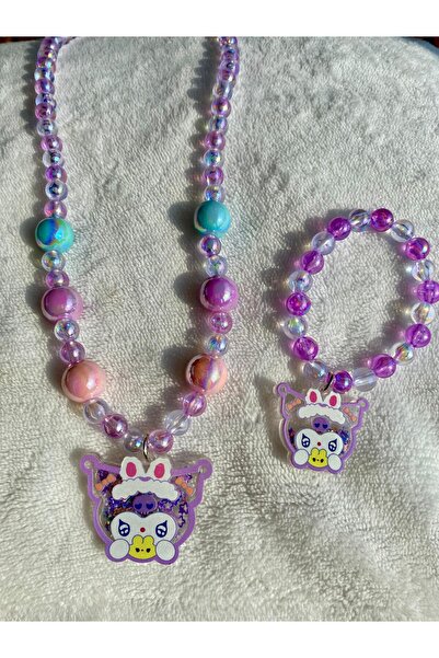 shop Girl's Kuromi Figured Elastic Glitter Sequined Shiny Beaded Purple Color...