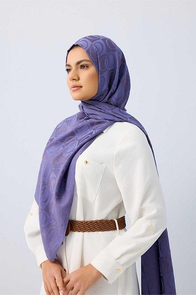 Imannoor Σάλι Naia με σχέδιο Dama70x200 241-3001