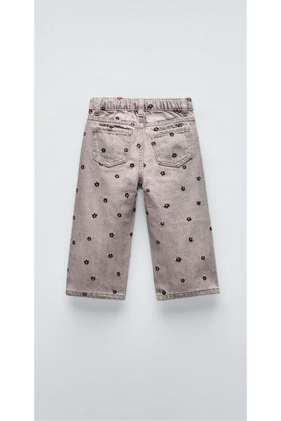 Butik Girl's Jeans with Floral Pattern and Embroidery