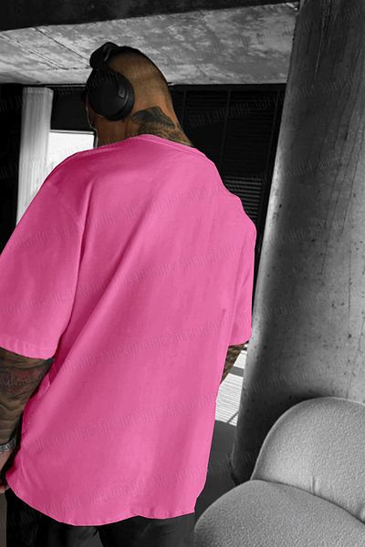 Millionaire Ανδρικό μπλουζάκι φούξια Oversize Fit Sensitive Content Loose Wide Fit