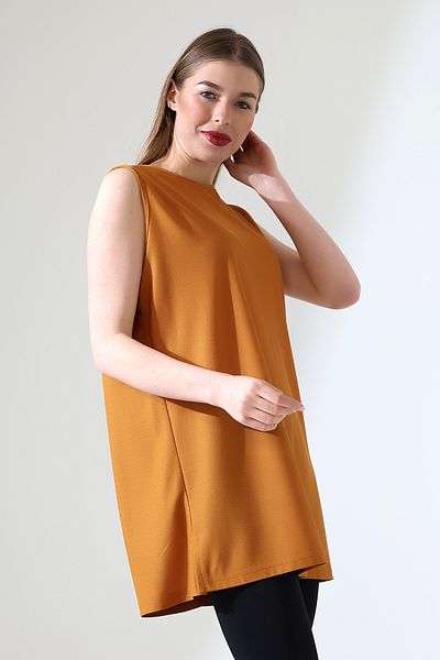 Talsmoda Tals Moda Tan Color Wide Fit Zero Sleeve Bulz & Tunic