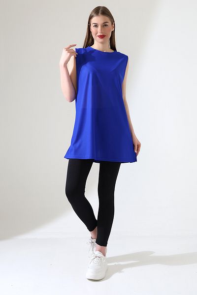 Talsmoda Tals Moda Blue Color Wide Fit Zero Sleeve Bulz & Tunic