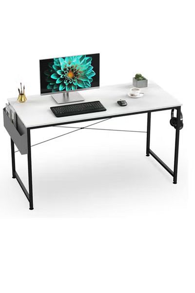 ALMUFARREJ Computer gaming desk table, black / White