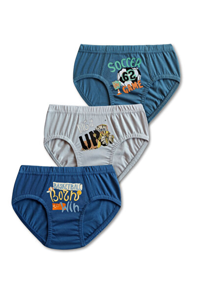 GizaKids %95 Pamuklu Karışık Renkli Desenli Erkek Çocuk Slip Külot İç Çamaşır 6lı Set