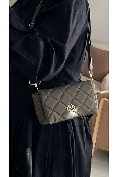 Cosy Bag Αθλητική τσάντα ώμου με γκρι καπιτονέ μοτίβο κατάλληλη για καθημερινή χρήση