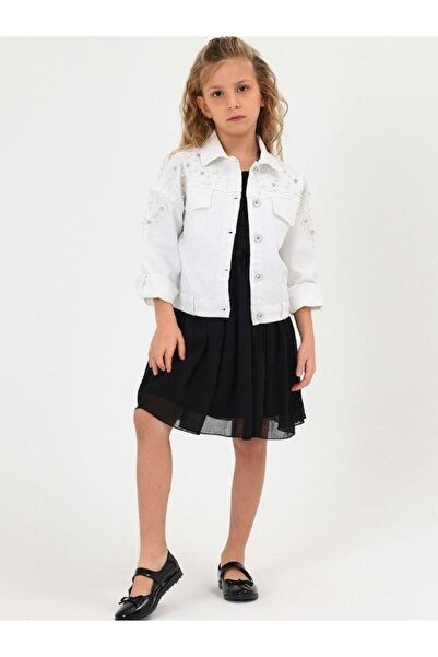 Zekids Τζιν μπουφάν για κορίτσια με Pearl and Stone Design