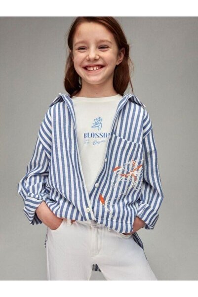 Zekids Cămașă lungă cu dungi pentru fetiță