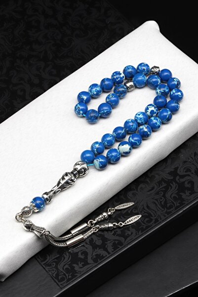 Alibaba Doğaltaş Pietre prețioase naturale Varicite bleumarin Tasbih 8 mm tăi...