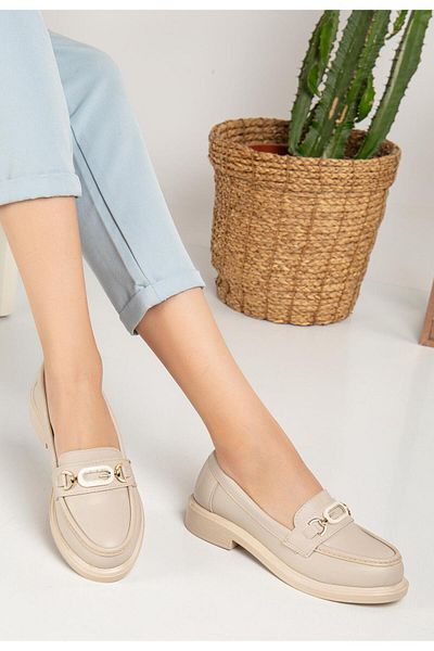 MODA MHS Γυναικεία Loafer Beige Loafer Γυναικεία Casual Παπούτσια Γυναικεία Ορθοπεδικά Παπούτσια Παπούτσια με χοντρή σόλα