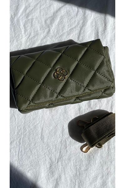 Cosy Bag Αθλητική τσάντα ώμου με καπιτονέ χακί