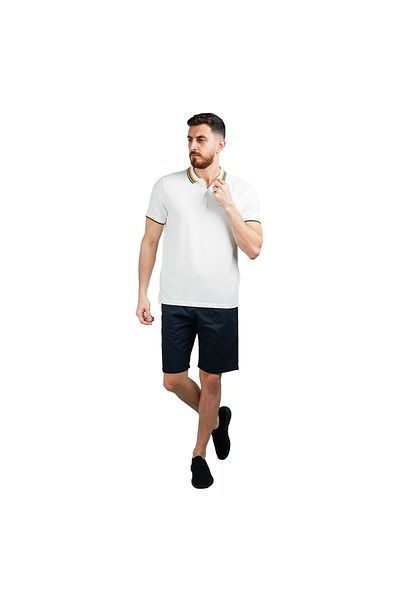 Giordano قميص بولو رجالي كلاسيكي بقصّة Slim Fit مع تطريز مميز