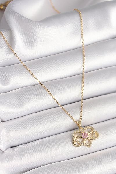 Skygo 316L Gold Color Steel Chain Zircon Stone Women's Necklace - Tj-Bko9865