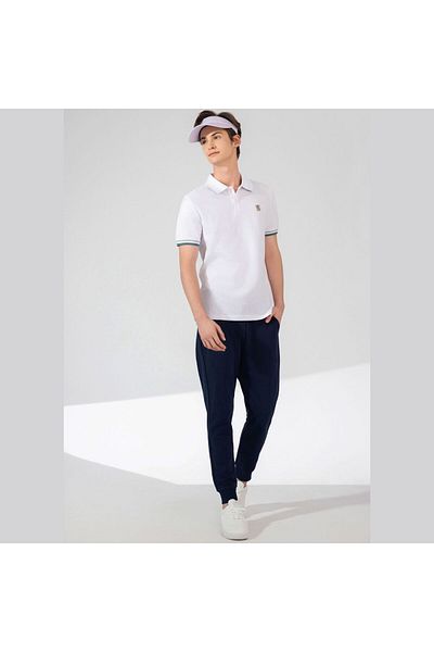 Giordano Men's Performance Polo: Classic Piqué, Tipped Collar, Embroidered Detail