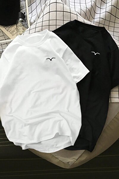 PERISENSE للجنسين أسود أبيض النورس المطبوعة زوجين مزيج كبير الحجم