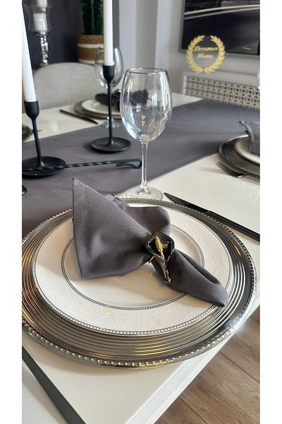 Decamor home Set of 6 Cotton Stain-Proof Smoked Gray Napkins