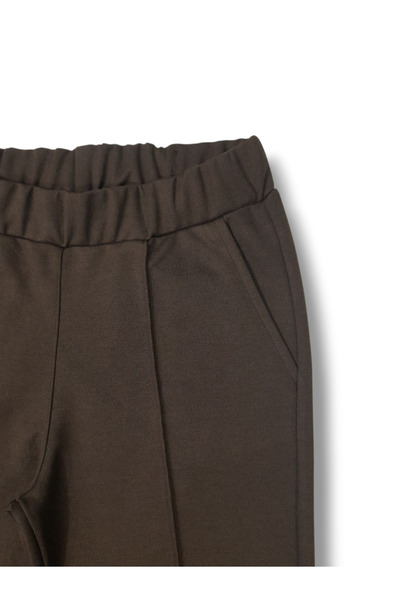 Özbey Giyim Kadın Likralı Pantolon Beli Lastikli Diz Yapmaz Örme Çelik-interlok Penye Kumaş Cepli Fitil Dikişli