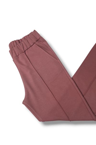 Özbey Giyim Women's Twill Stitched Lycra Pants Elastic Waist Dizi Ya Type Kémal Steel-Interlock Combed Fabric with Pockets