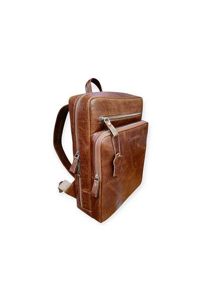 Veskemann Σακίδιο πλάτης Unisex από γνήσιο δέρμα Antique Tan