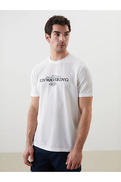 LC Waikiki Ανδρικό μπλουζάκι Classic Crew Neck με κοντό μανίκι με στάμπα