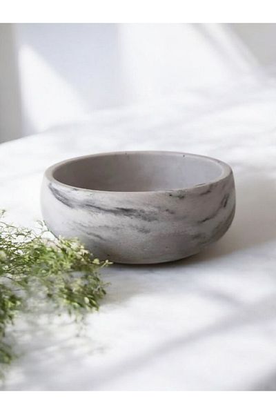 Trust Stone Σειρά Marble Anthracite Concrete Bowl και θήκη για πετσέτες