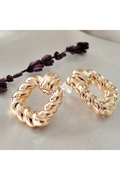 DİAVENTA TAKI VE AKSESUAR أقراط Xuping Vip - أقراط حلزونية مربعة الشكل غير قا...