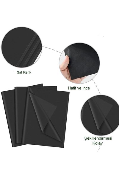 OLİ Art 20X30 Black Pelur Paper 100 Pieces Milaj Paper Thin Pelur Paper A4 100 Pcs
