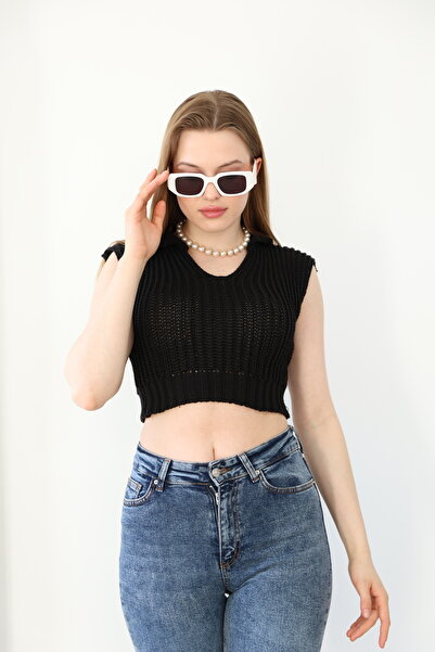 Sheilar Πλεκτό κορδόνι με γιακά Σελανίκη Crop