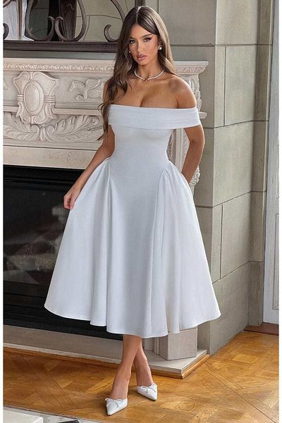 Edela Rochie de seara alba cu design special