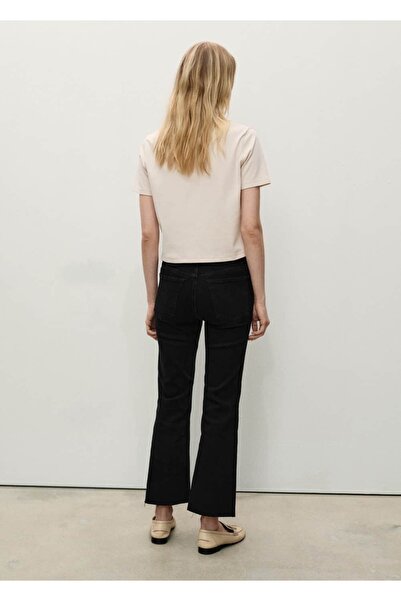 MANGO Woman Sienna flare crop jean pantolon
