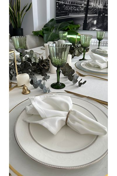 Decamor home 6-Piece Velvet Textured Carefree White