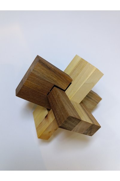 Mess 3D Wooden Puzzle Brain Teaser Game for Adults and Kids (Large)