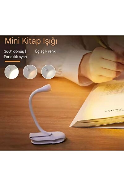 Global Kitap Okuma Işığı 3 Işık Renk Modlu/şarj Edilebilir/ayarlanabilir Parl...