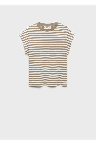 MANGO Woman Ριγέ κοντομάνικο μπλουζάκι