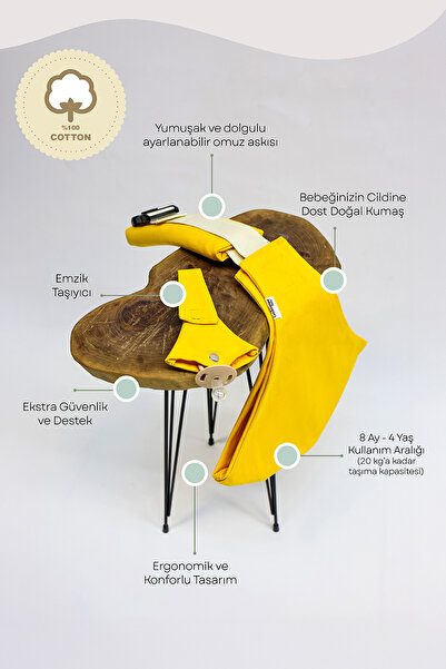 Gülümse Baby Çocuk Taşıyıcı Baby Sling Ergonomik Taşıma Çözümü 7 Ay - 4 Yaş (...