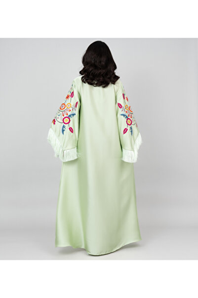 IKKXA Shimmer Detail Sleeves Embroidered Jalabiya