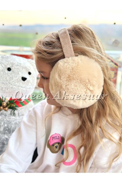 QUEEN AKSESUAR Imported Fur Shaggy Plush Folding Earmuffs Female Child Snow E...