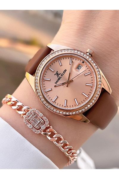 Daniel Klein Women's 3 Atm Water Resistant Wrist Watch and Bracelet Dka.13597-6
