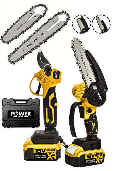 POWER BLACK Germany 2 Li Set 18 Vf 3 Ah Çift Akülü Çelik Şanzıman Şarjlı Dal ...