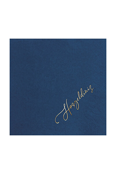 Story مجموعة مكونة من 16 منديل ورقي مقاس 33x33 سم باللون الأزرق الداكن مع نمط...