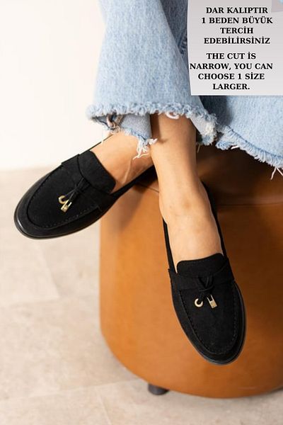 diclepolat Woller Черни велурени дамски обувки Loafer
