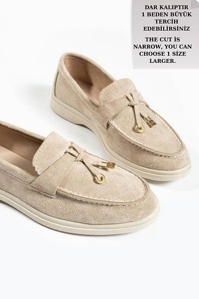 diclepolat Dámske semišové topánky Woller Beige Loafer