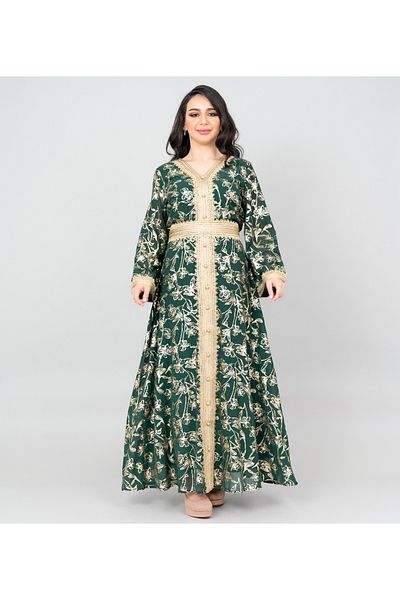 IKKXA Lace Printed Modern Jalabiya
