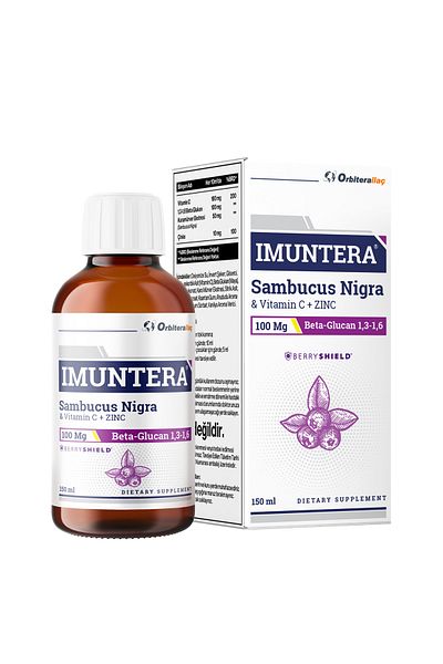 Orbitera Imuntera Black Elderberry Extract, Food Supplement Containing Beta Glucan, Zinc, Vitamin C
