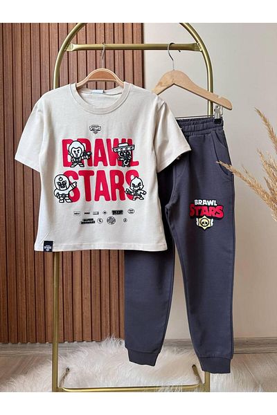 KidsSel New Season Brawl Stars Printed Cotton Boys' Bottom Suit