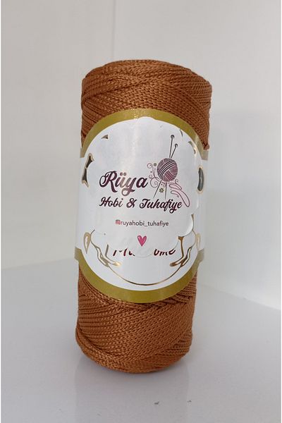 rüya hobi 5 τμχ Τσάντες μεταχειρισμένες, Λεπτό 1,5 mm Polyester Macrame 100 grrunner Thread, Χρώμα: 009 Καφέ