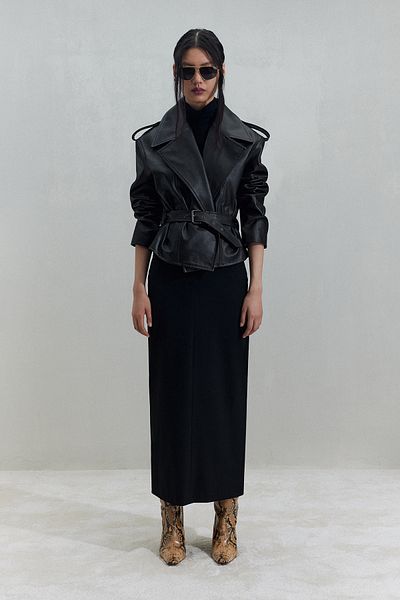 Suud Collection Шкіряна куртка Роббі гіркого коричневого кольору