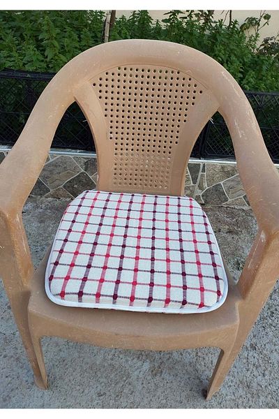 Mandaş Classic Single Bottom Chair Cushion Set - 2 Pieces (3.5cm Thickness) Claret Red