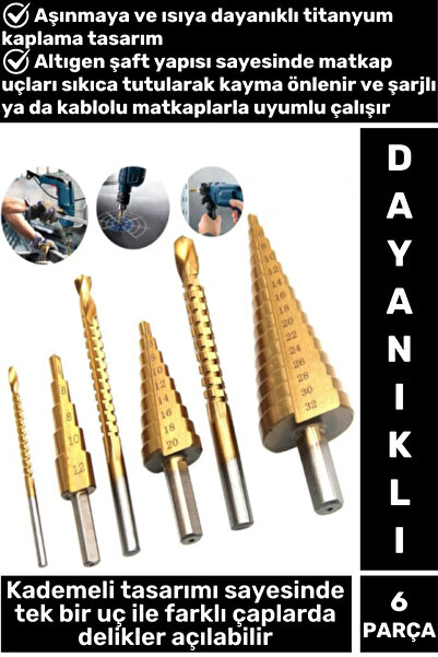 Wintoup Isıya Aşınmaya Dayanıklı Ahşap Metal Plastik Kablolu Şarjlı Uyumlu 6'...