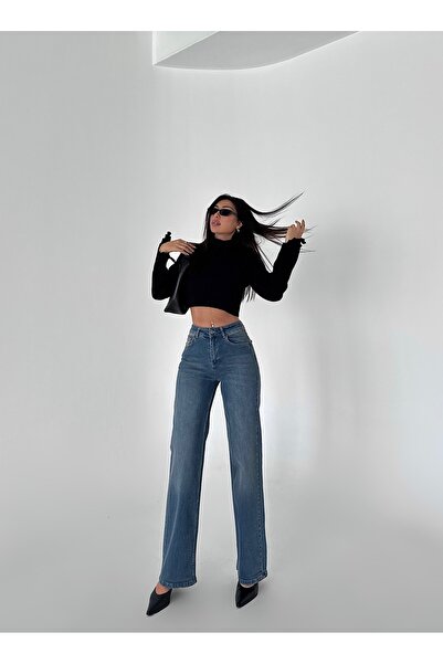 Butik KOT PANTOLON MAVİ TİNTLİ