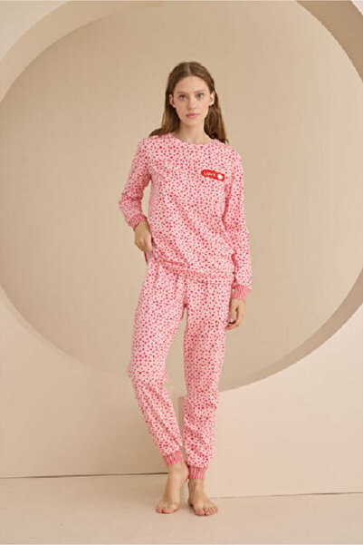 DREAM FASHION طقم بيجامة NBB Pink Love Smile